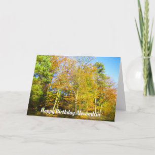 Autumn Woods & Sunshine - Cartão de Aniversário Pe