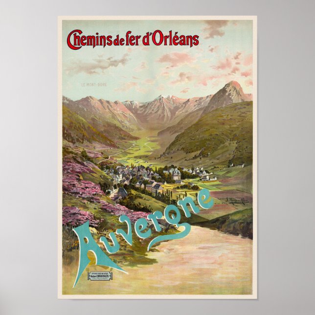Auvergne France Poster vintage 1898 (Frente)