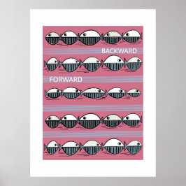 Avanço e Recuo – Poster de Padrão de Peixe Minimal