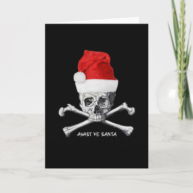 Avast cartão de Cristmas do pirata do feriado do (Frente)