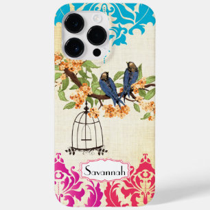 Ave-de-Birdage capas de iphone Aqua Damasco de Cor
