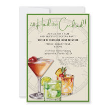 Ave o Convite de festas Colorido do Cocktail