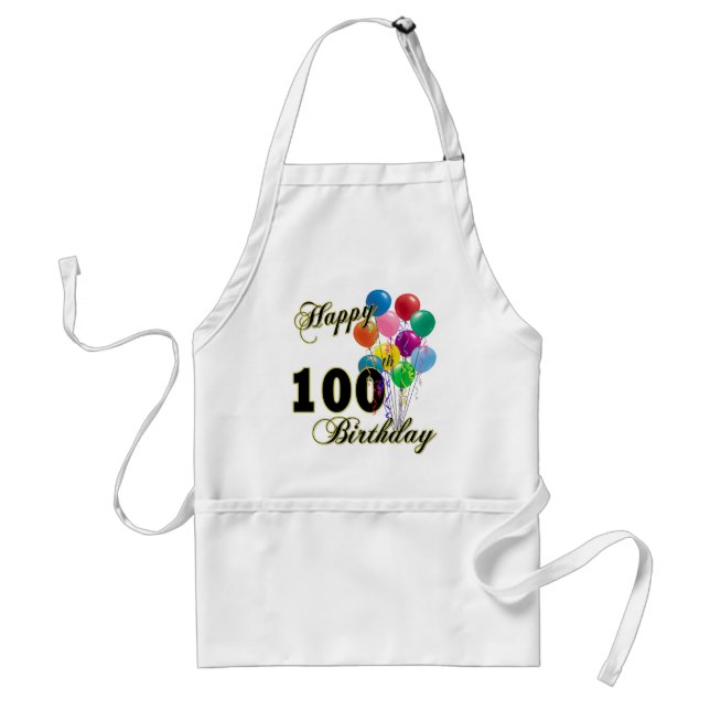 Avental 100th presentes de aniversário e roupa felizes do (Frente)