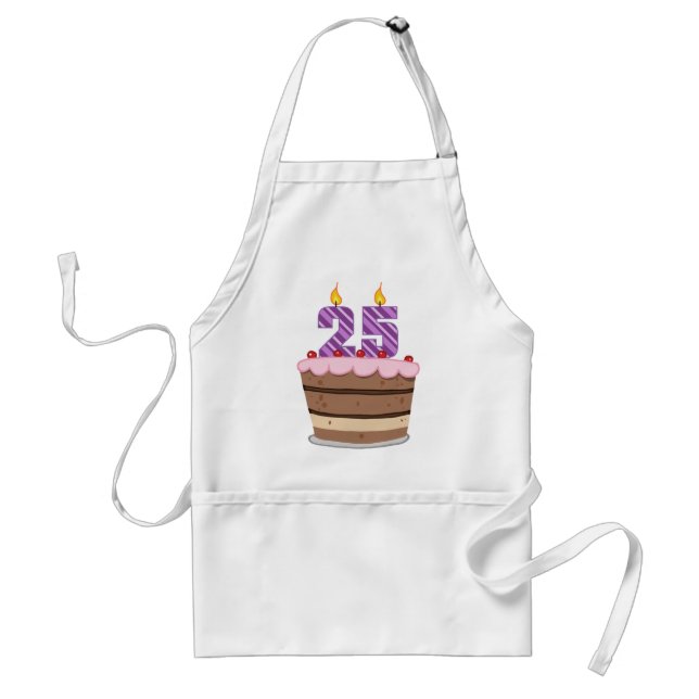 Avental 25 anos de idade no Bolo de Aniversário (Frente)