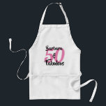 Avental 50 e Fabuloso Aniversário Personalizado<br><div class="desc">Celebre os 50 anos com estilo com este design de aniversário de 50 anos. A palavra 50 está em texto rosa e o nome & Fabuloso está em texto preto. Você pode personalizar este presente alterando o nome, idade e cores da fonte como desejar. Por favor, veja nossos produtos de...</div>