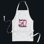 Avental 50 e Festa de aniversário personalizada fabulosa<br><div class="desc">Comemore a fazer 50 anos com este legal design de 50 anos. A palavra 50 está em texto rosa e o nome & Fabuloso está em texto preto. Você pode personalizar este dom mudando o nome, a idade e as cores da fonte para o que quiser. Por favor, veja nossos...</div>