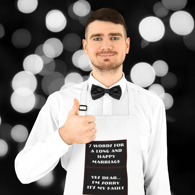 Avental 7 Palavras Para Um Casamento Longo E Feliz - Apron (Criador carregado)