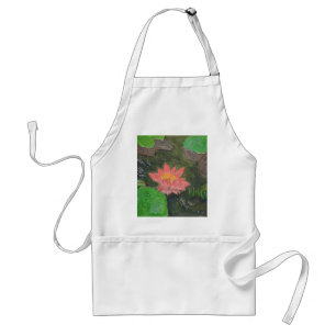 Avental acrílico na canvas, flor de lírio de água rosa