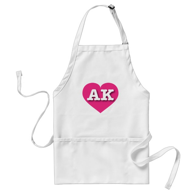 Avental Alaska Hot Pink Heart - Eu amo AK (Frente)