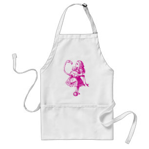 Avental Alice e o flamingo cobriram o rosa