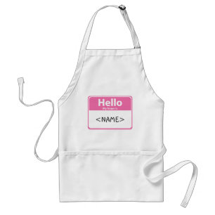 Avental Alô rosa Meu nome é,<NAME>