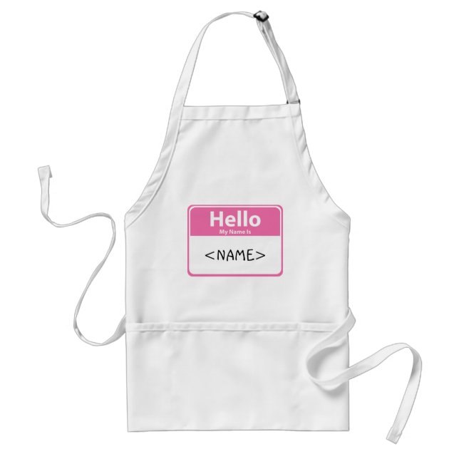 Avental Alô rosa Meu nome é,<NAME> (Frente)