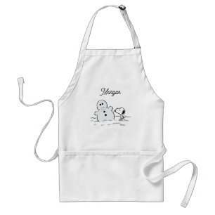 Avental Amendoins   Snoopy constrói um boneco de neve   Ad