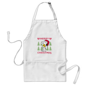 Avental Amendoins Snoopy & Woodstock Santa Claus Hug