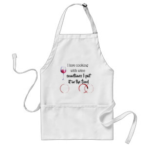 Avental Amor Cozinhando Com Vinho Às Vezes Coloco Na Manch