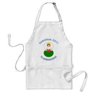 Avental Anjo Galês Bandeira de Hanukkah Personalizada