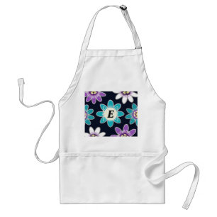 Avental Apron Adulto do Monograma da Flor Personalizada