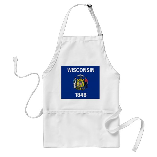 Avental Apron com Flag de Wisconsin, EUA (Frente)