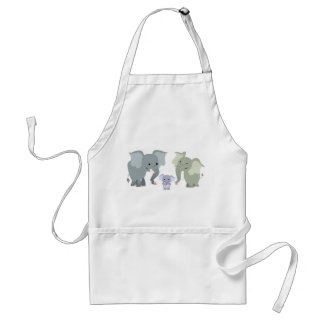 Avental Apron da Família Elefante de Cartoons Bonitos