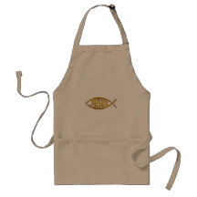 APRON DARK KHAKI COLOR JESUS EMBLEM