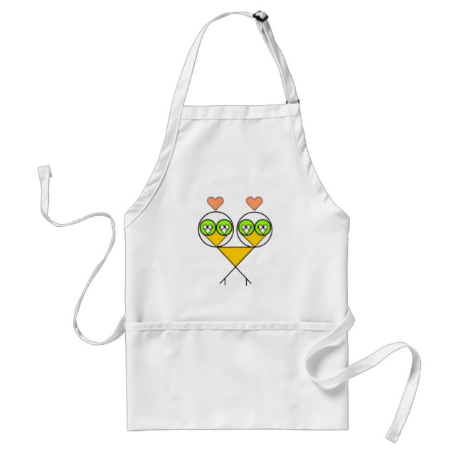Avental Apron de aves de capoeira fractais (Frente)