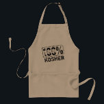Avental Apron de CHURRASCO Kosher 100%<br><div class="desc">Apron de CHURRASCO Kosher 100%. Design de carimbo personalizável. Comida judia. Cozinhar personalizado e aventais de cozinha para homens ou mulheres. Adicione seu próprio texto engraçado.</div>
