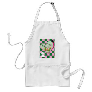 Avental Apron de cozinha rosa e verde