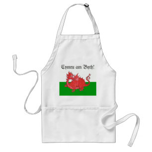 Avental Apron de Dragão Vermelho Galês Cute Personalizá