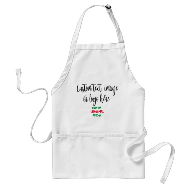 Avental Apron de Natal Personalizado, Bolso Branco Crio de (Frente)