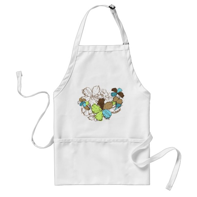 Avental Apron do Chef de Doodle Hibiscus (Frente)