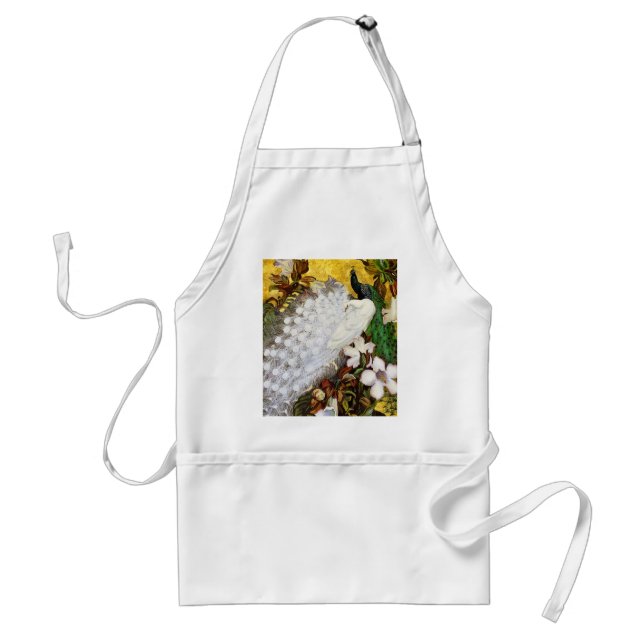 Avental Apron: Peacocks Brancos e Azuis (Frente)