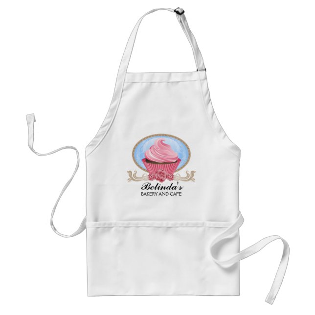 Avental Apron Personalizado da Bakeria de Cupcakes Elegant (Frente)