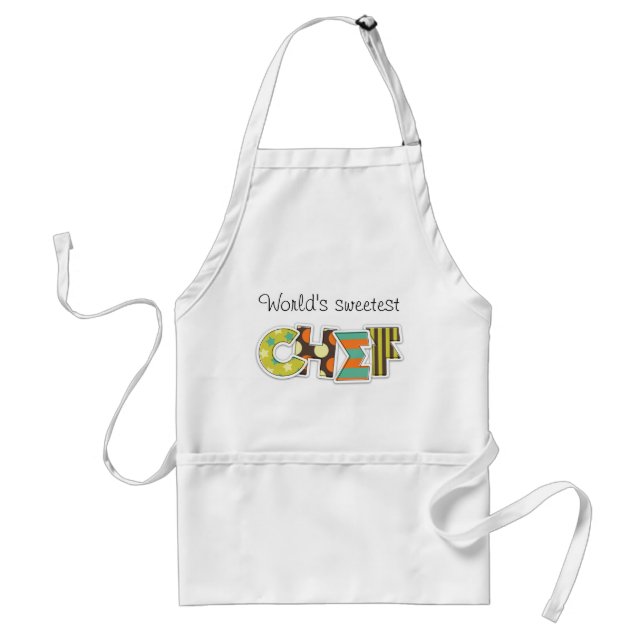 Avental Apron Personalizado de Letras de Chef Mais Doce do (Frente)