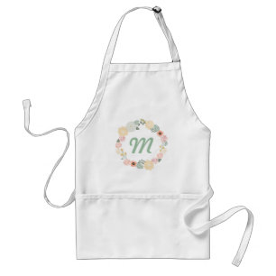 Avental Apron personalizável personalizável com coroa flor