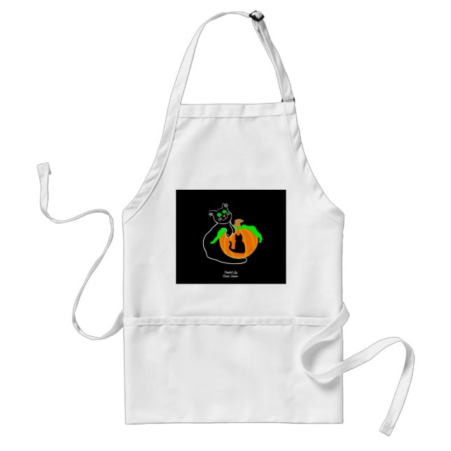 Avental Apron Pumpkin de Gato Negro (Frente)
