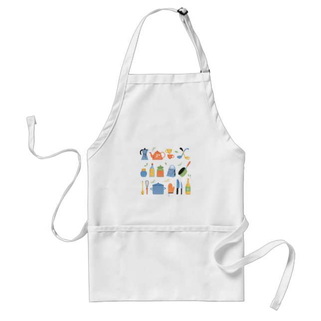 Avental Apron With Kitchen Items For Cooking (Frente)