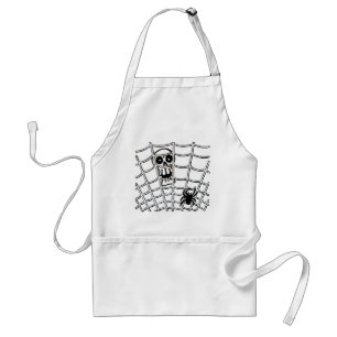 Avental Aranha na Web com o Skull Halloween Apron