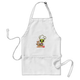 Avental Arte de desenho animado de gato chef alienígena pi