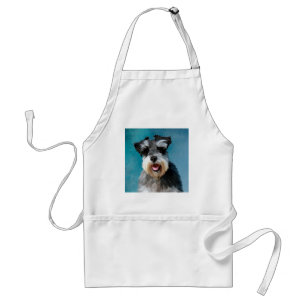 Avental Arte de pintura em aquarela do Schnauzer Miniatura