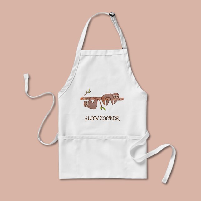 Avental Arte Lenta De "Coqueiro Lento" (Slow Cooker Sloth Apron)