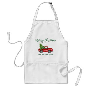 Avental Árvore de Natal de Caminhão Vintage com Script d