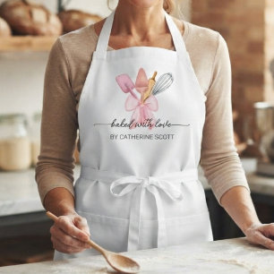 Avental Assado com amor utensílios de cozinha aquarela ros