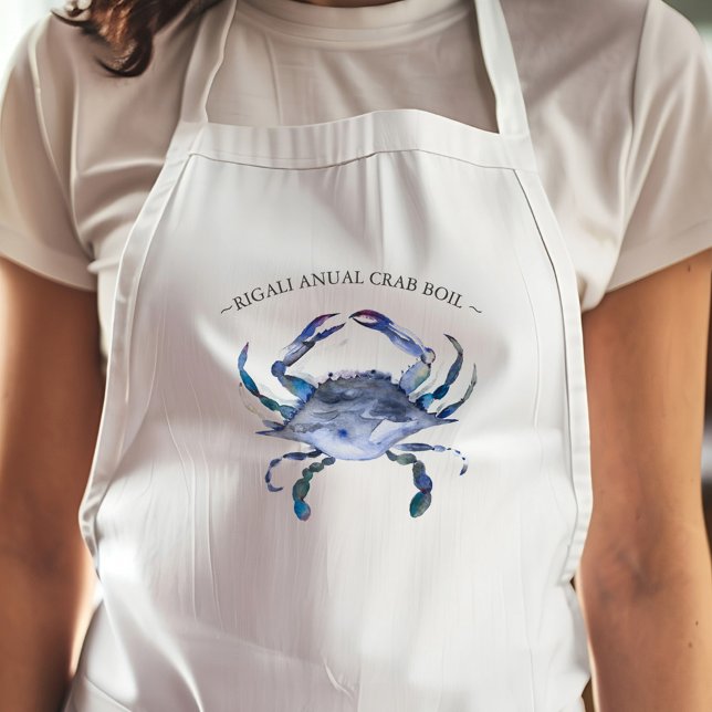 Avental Azul-Caranguejo Único (Custom aprons blue crap art by Victoria Grigaliunas Do Tell A Belle personalized)