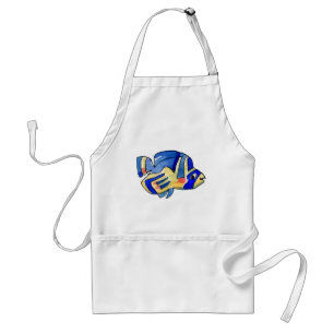 Avental Azul Cartoon Butterfly Fish