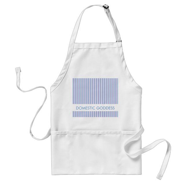 Avental Azul Lilás White Stripes Deusa Branca Apron (Frente)