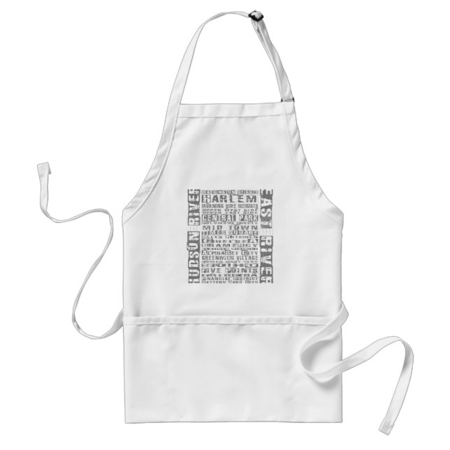 Avental Bairros de Nova York Cinza (Frente)