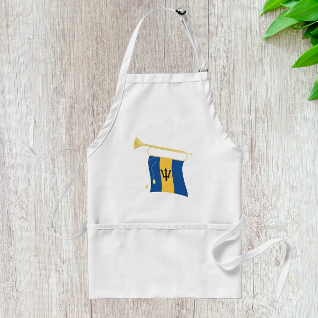 Avental Bandeira de Barbados com Caribe Patriótico da Flor (Criador carregado)