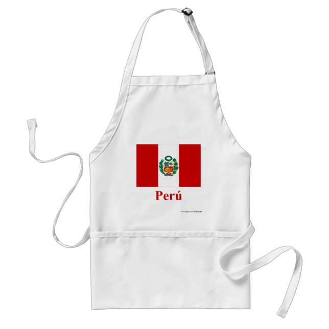 Avental Bandeira de Peru com nome no espanhol (Frente)