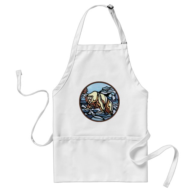 Avental Bear Art BB-Q Apron Native Willife Art Apron (Frente)
