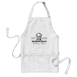 Avental Beige Bakery Compro chef Logotipo de chapéu